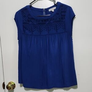 Love Fire Blue Blouse with Chic Style